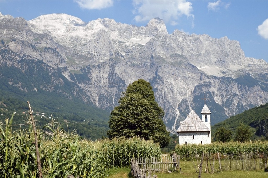 Church in Theth village, Prokletije mountains, Albania